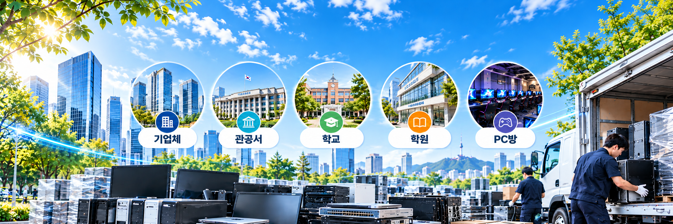 기업체 관공서 학교 학원 PC방 대량 매입 안내 이미지